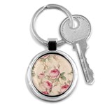 Roses Plants Vintage Retro Flowers Pattern Key Chain (Round) Front