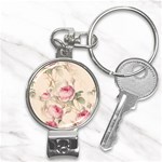 Roses Plants Vintage Retro Flowers Pattern Nail Clippers Key Chain Front