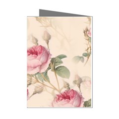 Roses Plants Vintage Retro Flowers Pattern Mini Greeting Cards (pkg Of 8)