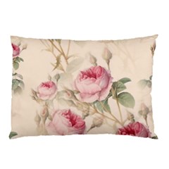 Roses Plants Vintage Retro Flowers Pattern Pillow Case by Wegoenart