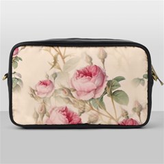 Roses Plants Vintage Retro Flowers Pattern Toiletries Bag (one Side) by Wegoenart