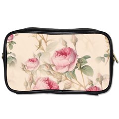 Roses Plants Vintage Retro Flowers Pattern Toiletries Bag (two Sides) by Wegoenart