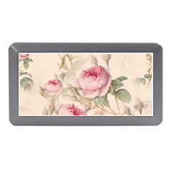 Roses Plants Vintage Retro Flowers Pattern Memory Card Reader (mini) by Wegoenart