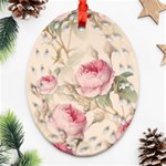 Roses Plants Vintage Retro Flowers Pattern Ornament (Oval Filigree) Front