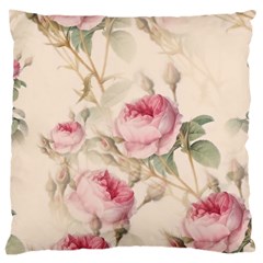 Roses Plants Vintage Retro Flowers Pattern Large Cushion Case (one Side) by Wegoenart