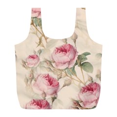 Roses Plants Vintage Retro Flowers Pattern Full Print Recycle Bag (l) by Wegoenart