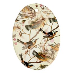 Birds Perched Birds Pattern Design Seamless Ornament (oval) by Wegoenart