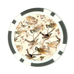 Birds Perched Birds Pattern Design Seamless Poker Chip Card Guard by Wegoenart