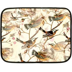 Birds Perched Birds Pattern Design Seamless Fleece Blanket (mini) by Wegoenart