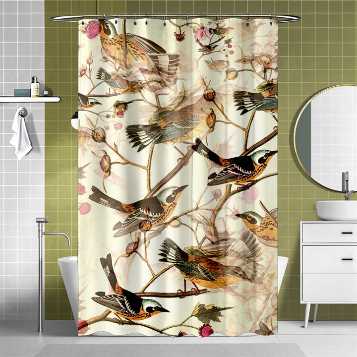 Birds Perched Birds Pattern Design Seamless Shower Curtain 48  x 72  (Small) 