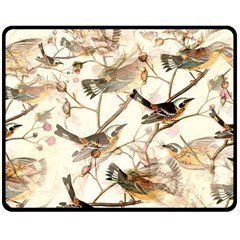 Birds Perched Birds Pattern Design Seamless Double Sided Fleece Blanket (medium)  by Wegoenart