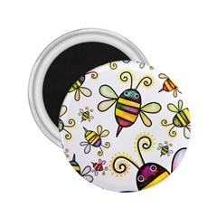 Bee Doodle Cartoon 2 25  Magnets by Wegoenart