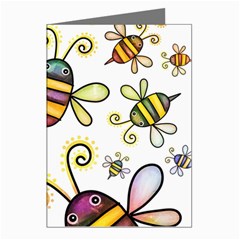 Bee Doodle Cartoon Greeting Cards (pkg Of 8)