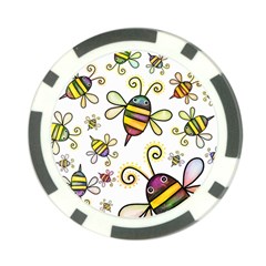 Bee Doodle Cartoon Poker Chip Card Guard by Wegoenart