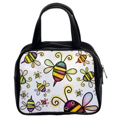 Bee Doodle Cartoon Classic Handbag (two Sides) by Wegoenart