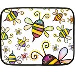 Bee Doodle Cartoon Fleece Blanket (Mini) 35 x27  Blanket