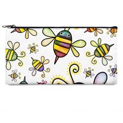 Bee Doodle Cartoon Pencil Case by Wegoenart