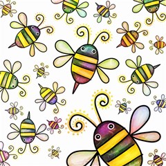 Bee Doodle Cartoon Play Mat (square) by Wegoenart