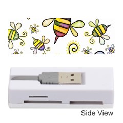 Bee Doodle Cartoon Memory Card Reader (stick) by Wegoenart