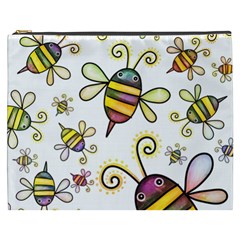 Bee Doodle Cartoon Cosmetic Bag (xxxl) by Wegoenart