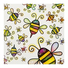 Bee Doodle Cartoon Banner And Sign 3  X 3  by Wegoenart