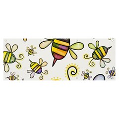 Bee Doodle Cartoon Banner And Sign 8  X 3  by Wegoenart