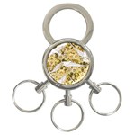 Dove Flowers Pattern Birds Flying Wings Animals 3-Ring Key Chain Front