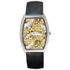 Dove Flowers Pattern Birds Flying Wings Animals Barrel Style Metal Watch by Wegoenart