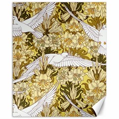 Dove Flowers Pattern Birds Flying Wings Animals Canvas 16  X 20  by Wegoenart