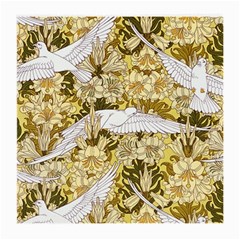 Dove Flowers Pattern Birds Flying Wings Animals Medium Glasses Cloth (2 Sides) by Wegoenart