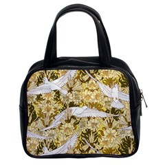 Dove Flowers Pattern Birds Flying Wings Animals Classic Handbag (two Sides) by Wegoenart