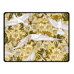 Dove Flowers Pattern Birds Flying Wings Animals Fleece Blanket (small) by Wegoenart