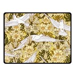 Dove Flowers Pattern Birds Flying Wings Animals Fleece Blanket (Small) 50 x40  Blanket Front