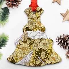 Dove Flowers Pattern Birds Flying Wings Animals Christmas Tree Ornament (two Sides)