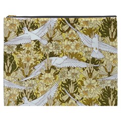 Dove Flowers Pattern Birds Flying Wings Animals Cosmetic Bag (xxxl) by Wegoenart