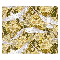 Dove Flowers Pattern Birds Flying Wings Animals Double Sided Flano Blanket (small)  by Wegoenart