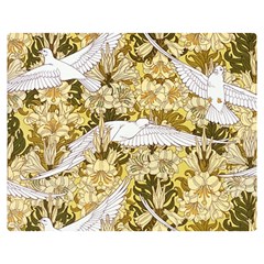 Dove Flowers Pattern Birds Flying Wings Animals Double Sided Flano Blanket (medium)  by Wegoenart