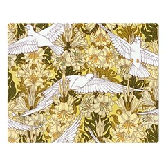 Dove Flowers Pattern Birds Flying Wings Animals Double Sided Flano Blanket (large)  by Wegoenart