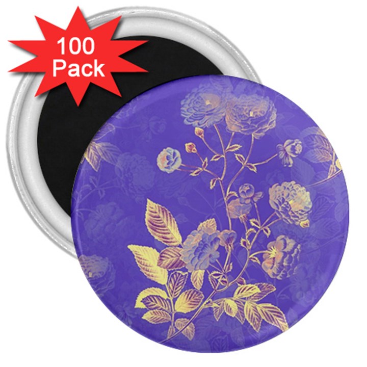 Flowers Petals Bouquet Stem Floral Pattern 3  Magnets (100 pack)