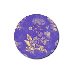 Flowers Petals Bouquet Stem Floral Pattern Rubber Coaster (Round)