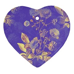 Flowers Petals Bouquet Stem Floral Pattern Heart Ornament (Two Sides)