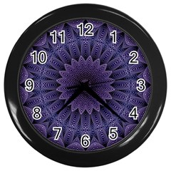 Shape Geometric Symmetrical Symmetry Wallpaper Wall Clock (black) by Wegoenart