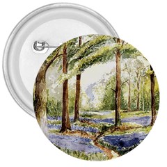 Trees Park Watercolor Lavender Flowers Foliage 3  Buttons by Wegoenart