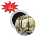 Trees Park Watercolor Lavender Flowers Foliage 1.75  Magnets (10 pack)  Front