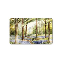 Trees Park Watercolor Lavender Flowers Foliage Magnet (name Card) by Wegoenart