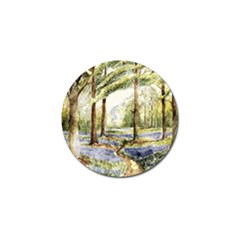 Trees Park Watercolor Lavender Flowers Foliage Golf Ball Marker (4 Pack) by Wegoenart