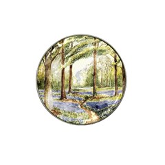 Trees Park Watercolor Lavender Flowers Foliage Hat Clip Ball Marker by Wegoenart