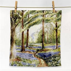 Trees Park Watercolor Lavender Flowers Foliage Face Towel by Wegoenart