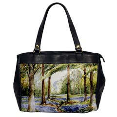 Trees Park Watercolor Lavender Flowers Foliage Oversize Office Handbag by Wegoenart