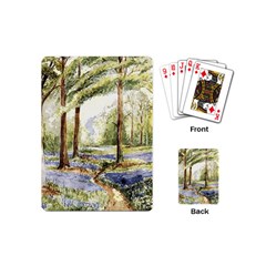 Trees Park Watercolor Lavender Flowers Foliage Playing Cards Single Design (mini) by Wegoenart